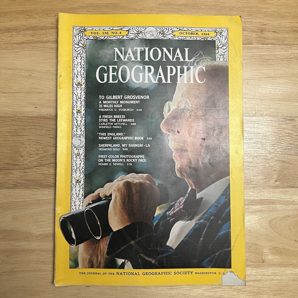 Vintage National Geographic October 1966 Gilbert Grosvenor Moon Photos No Map